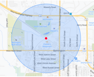 barrington il arial map (half a mile radius)